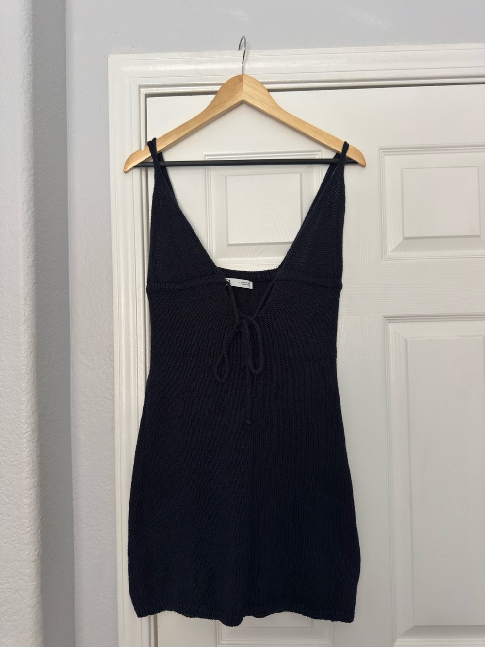 Zara blue Knit Tie-Front dress
